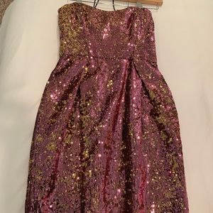 Badgley Mischka Sequin Short Cocktail Dress